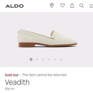 ALDO Veadith Cream Slip-On Loafers Flat Heel Size 8.5 Pre-Owned